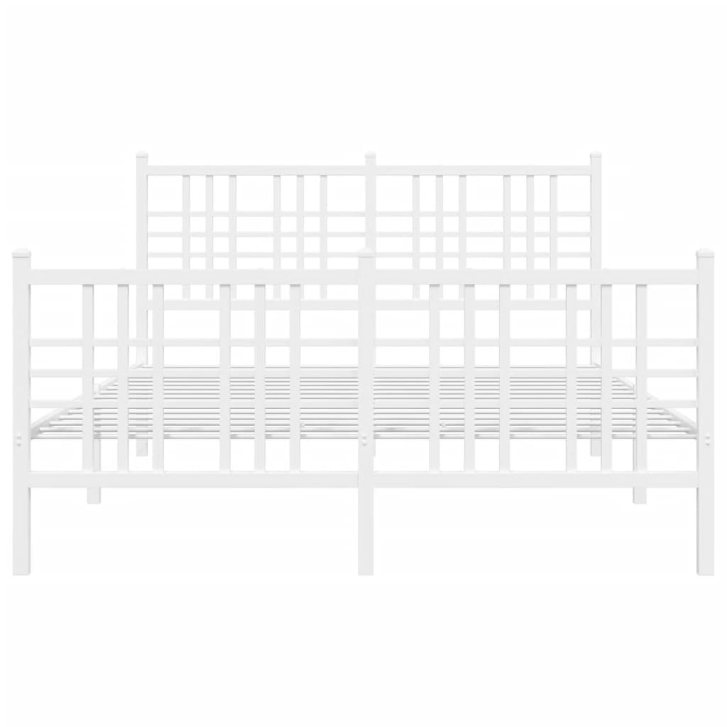 Bedframe met hoofd- en voeteneinde metaal wit 120x200 cm is nu te koop bij PeponiXL, paradijselijk wonen!