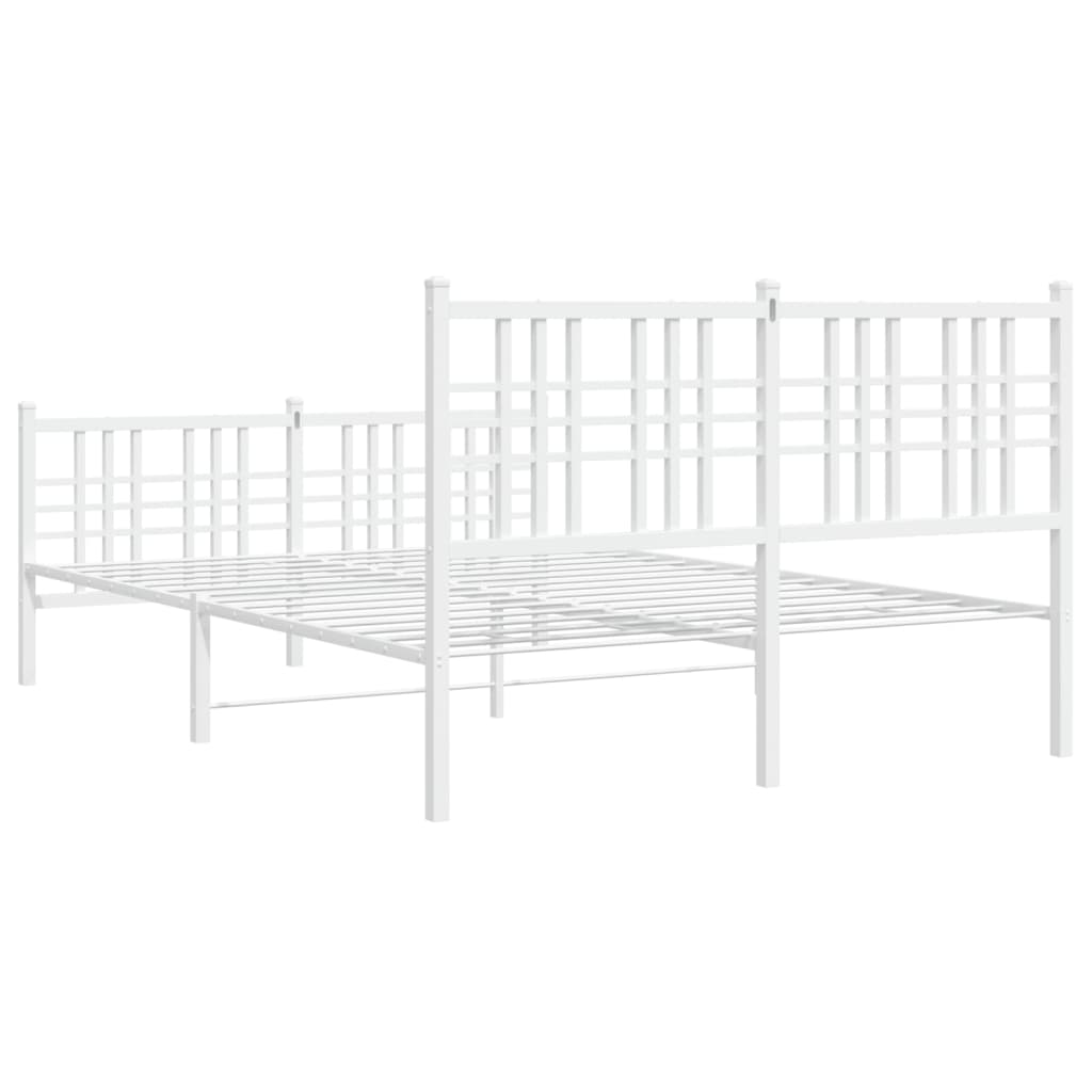 Bedframe met hoofd- en voeteneinde metaal wit 120x200 cm is nu te koop bij PeponiXL, paradijselijk wonen!