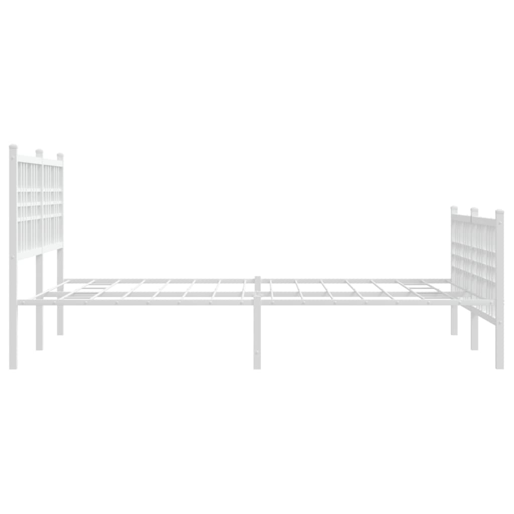 Bedframe met hoofd- en voeteneinde metaal wit 137x190 cm is nu te koop bij PeponiXL, paradijselijk wonen!