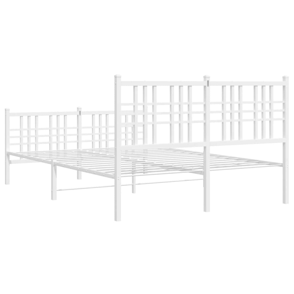 Bedframe met hoofd- en voeteneinde metaal wit 137x190 cm is nu te koop bij PeponiXL, paradijselijk wonen!