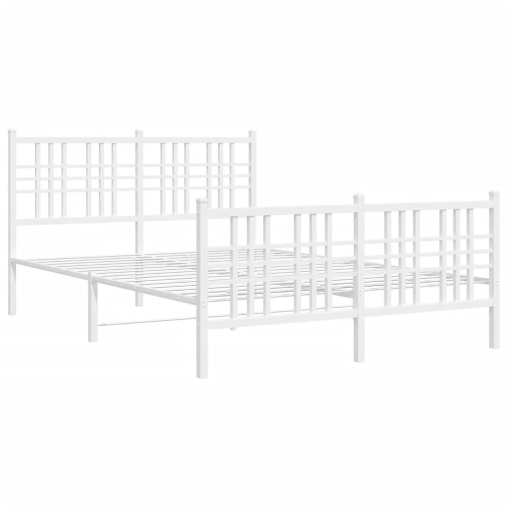 Bedframe met hoofd- en voeteneinde metaal wit 140x190 cm is nu te koop bij PeponiXL, paradijselijk wonen!
