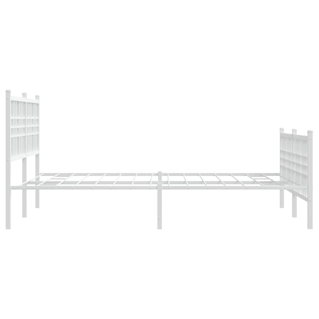 Bedframe met hoofd- en voeteneinde metaal wit 140x190 cm is nu te koop bij PeponiXL, paradijselijk wonen!