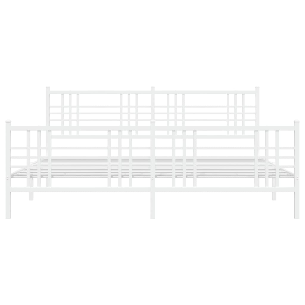 Bedframe met hoofd- en voeteneinde metaal wit 180x200 cm is nu te koop bij PeponiXL, paradijselijk wonen!