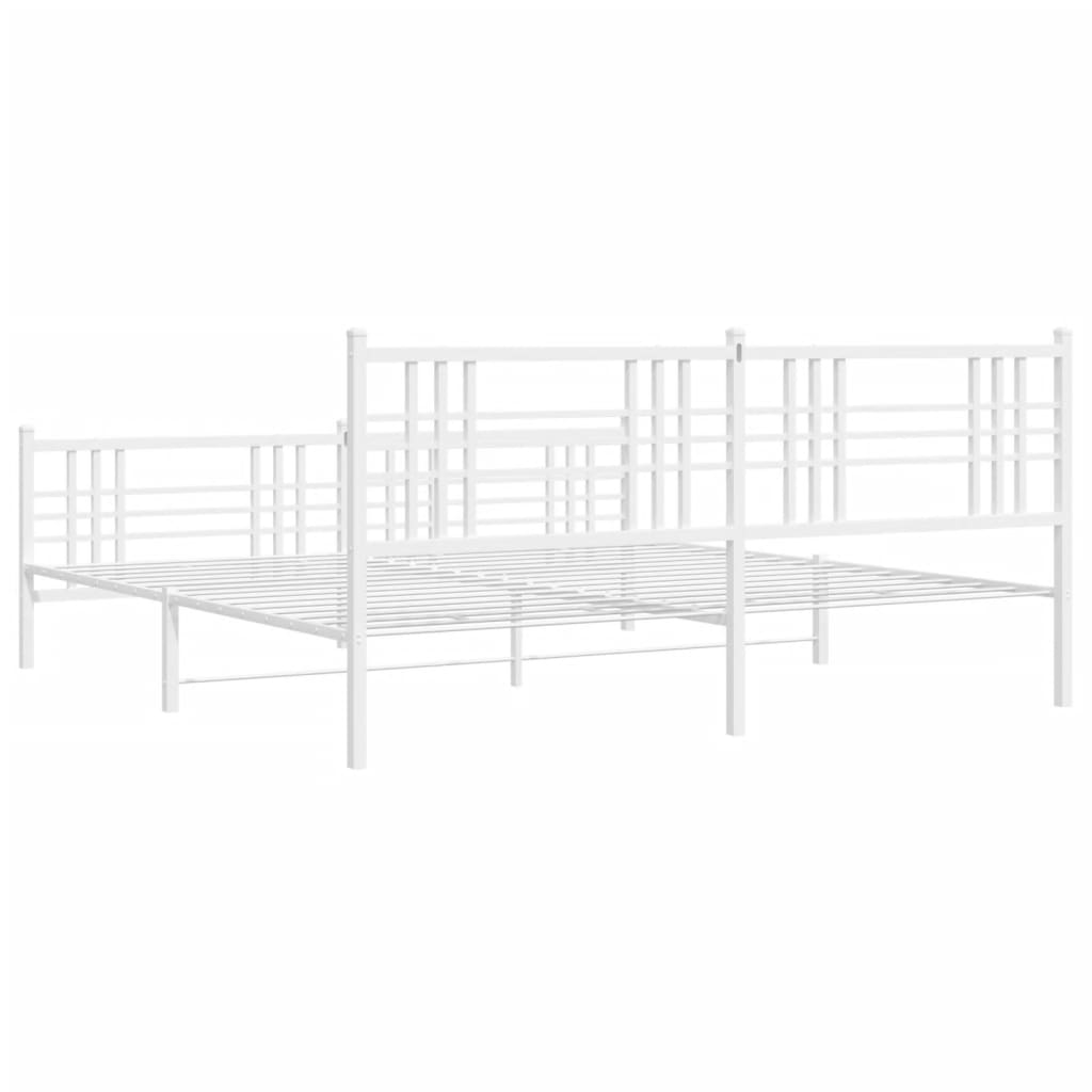 Bedframe met hoofd- en voeteneinde metaal wit 183x213 cm is nu te koop bij PeponiXL, paradijselijk wonen!