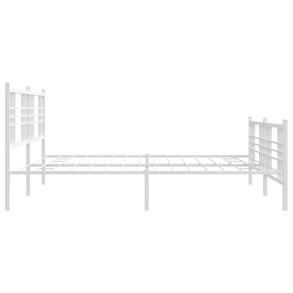 Bedframe met hoofd- en voeteneinde metaal wit 193x203 cm is nu te koop bij PeponiXL, paradijselijk wonen!