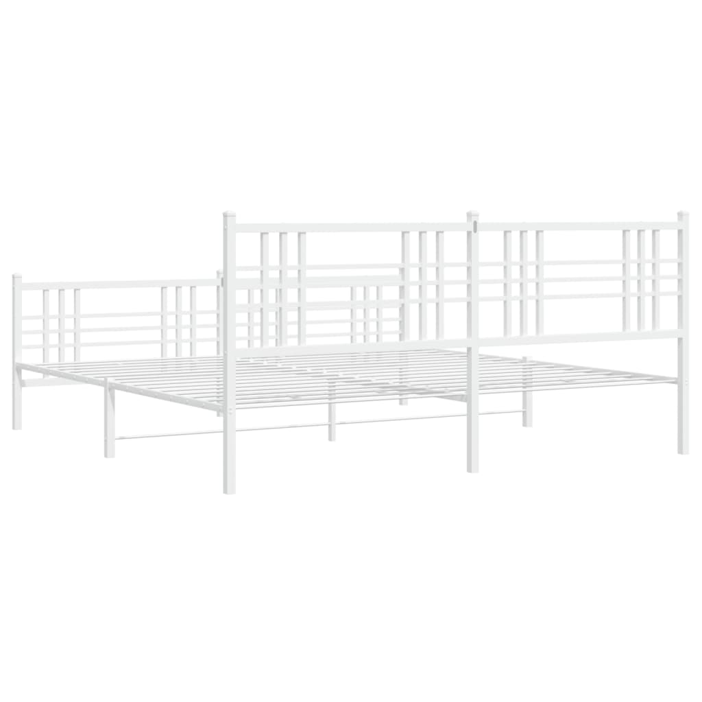 Bedframe met hoofd- en voeteneinde metaal wit 193x203 cm is nu te koop bij PeponiXL, paradijselijk wonen!
