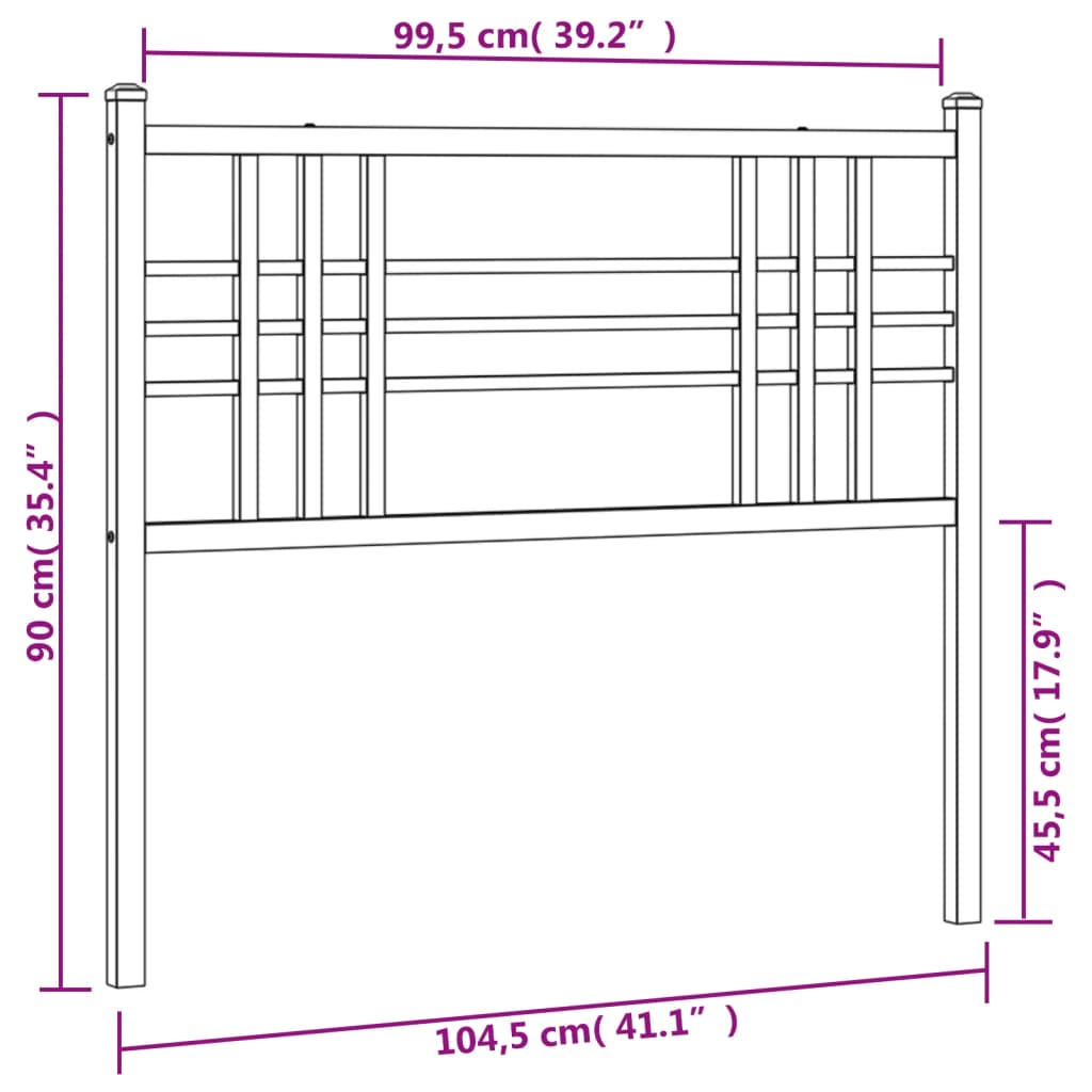 Vervangend hoofdbord 100 cm metaal wit is nu te koop bij PeponiXL, paradijselijk wonen!