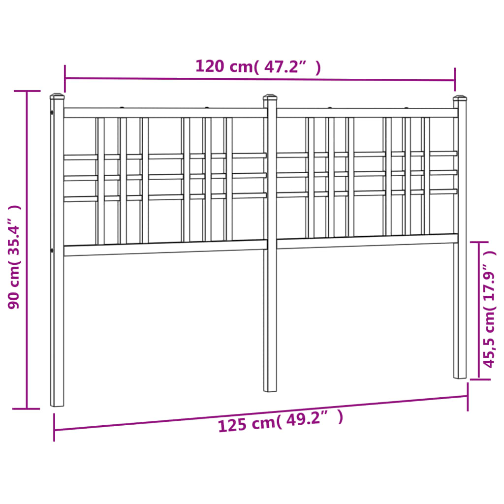 Vervangend hoofdbord 120 cm metaal wit is nu te koop bij PeponiXL, paradijselijk wonen!