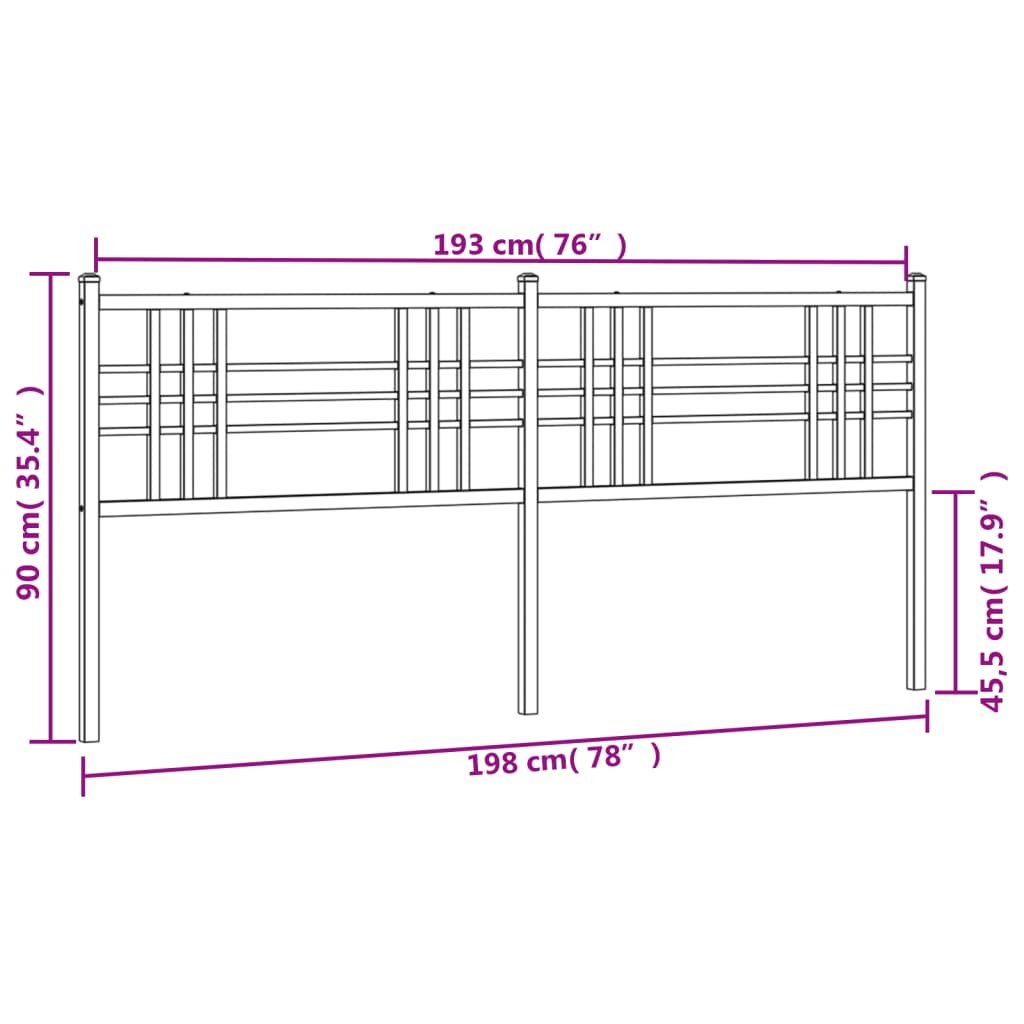Vervangend hoofdbord 193 cm metaal wit is nu te koop bij PeponiXL, paradijselijk wonen!