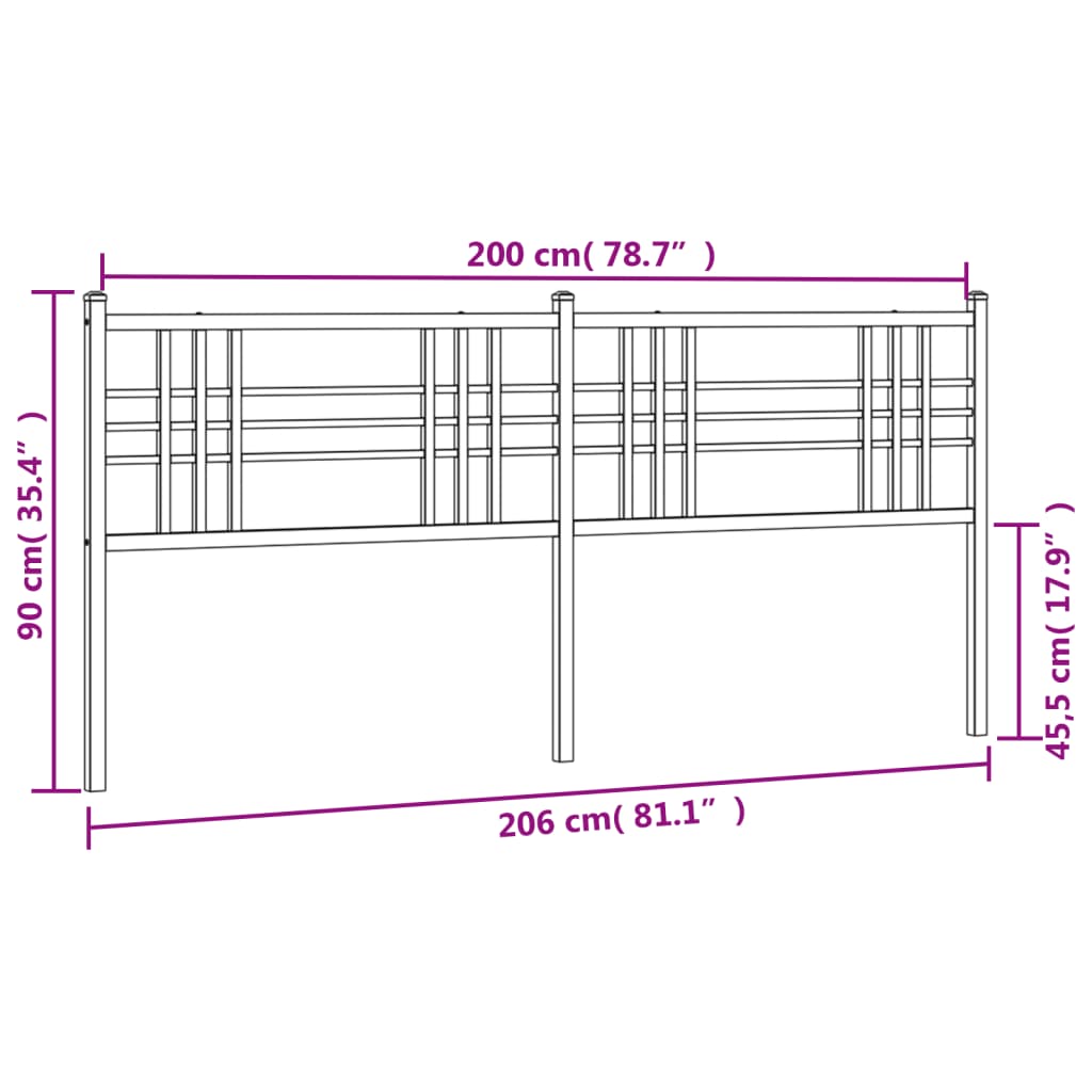 Vervangend hoofdbord 200 cm metaal wit is nu te koop bij PeponiXL, paradijselijk wonen!