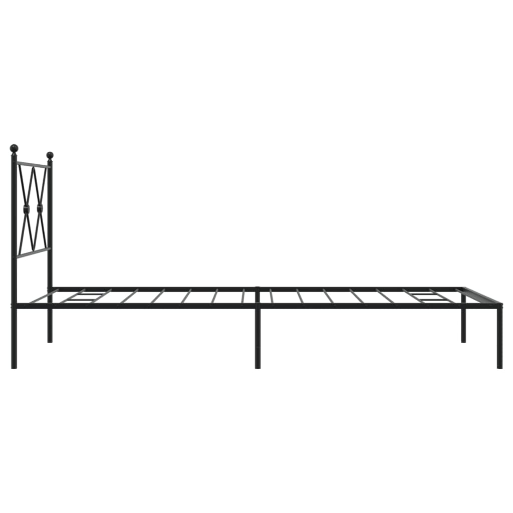 Bedframe met hoofdbord metaal zwart 90x190 cm is nu te koop bij PeponiXL, paradijselijk wonen!