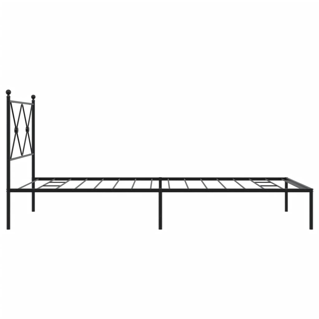 Bedframe met hoofdbord metaal zwart 100x190 cm is nu te koop bij PeponiXL, paradijselijk wonen!