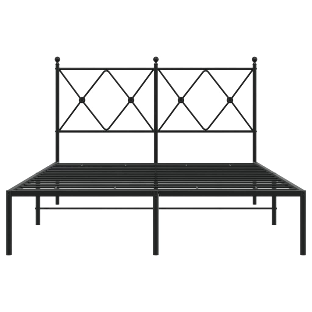 Bedframe met hoofdbord metaal zwart 120x200 cm is nu te koop bij PeponiXL, paradijselijk wonen!