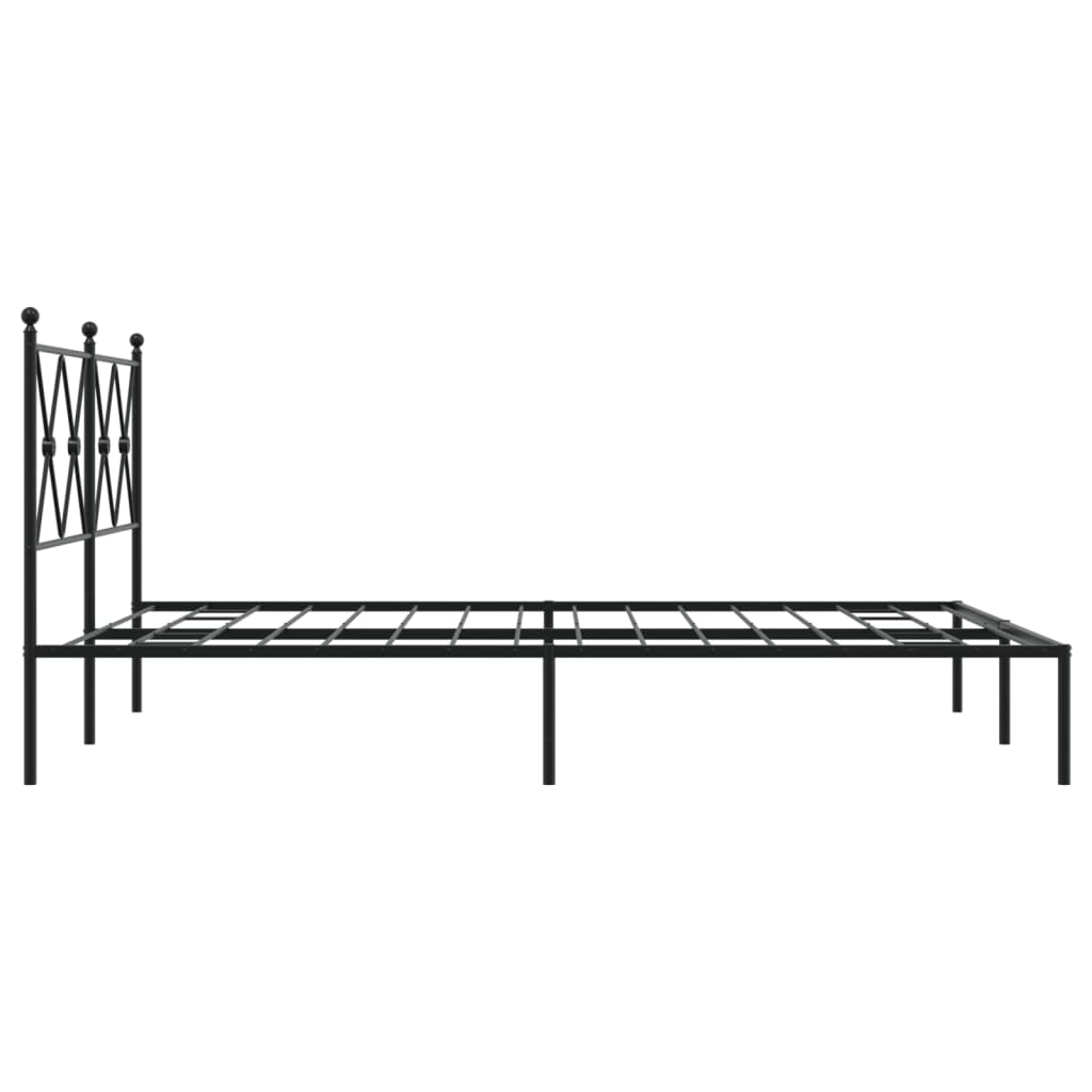 Bedframe met hoofdbord metaal zwart 140x190 cm is nu te koop bij PeponiXL, paradijselijk wonen!