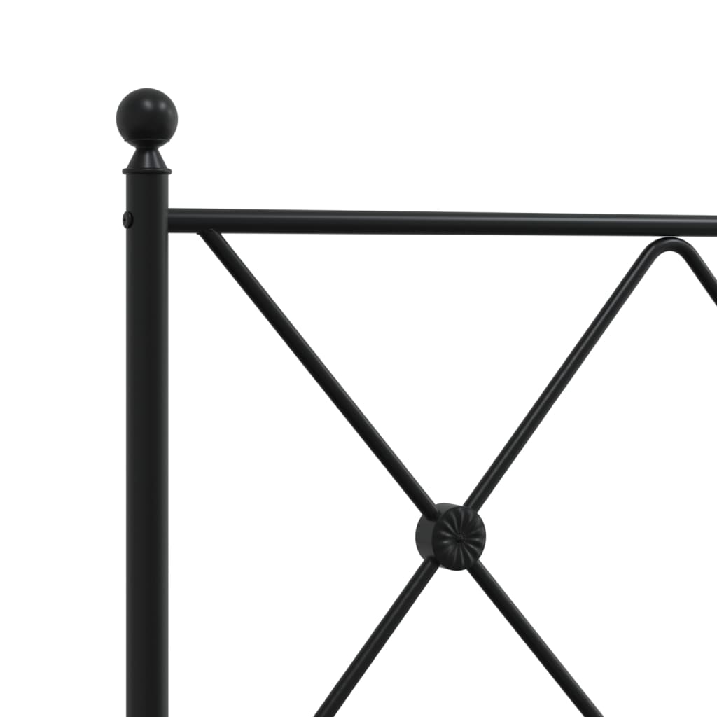Bedframe met hoofdbord metaal zwart 140x190 cm is nu te koop bij PeponiXL, paradijselijk wonen!