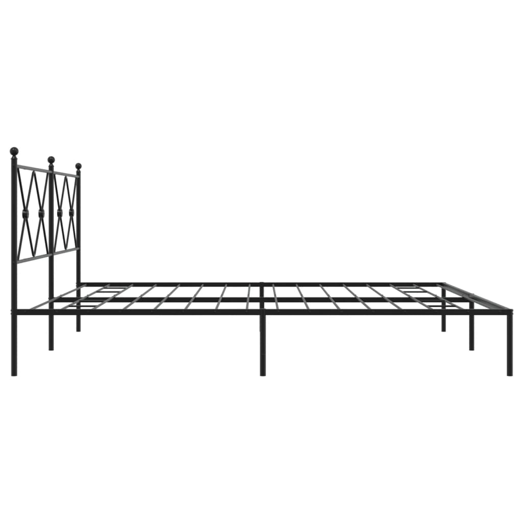 Bedframe met hoofdbord metaal zwart 183x213 cm is nu te koop bij PeponiXL, paradijselijk wonen!