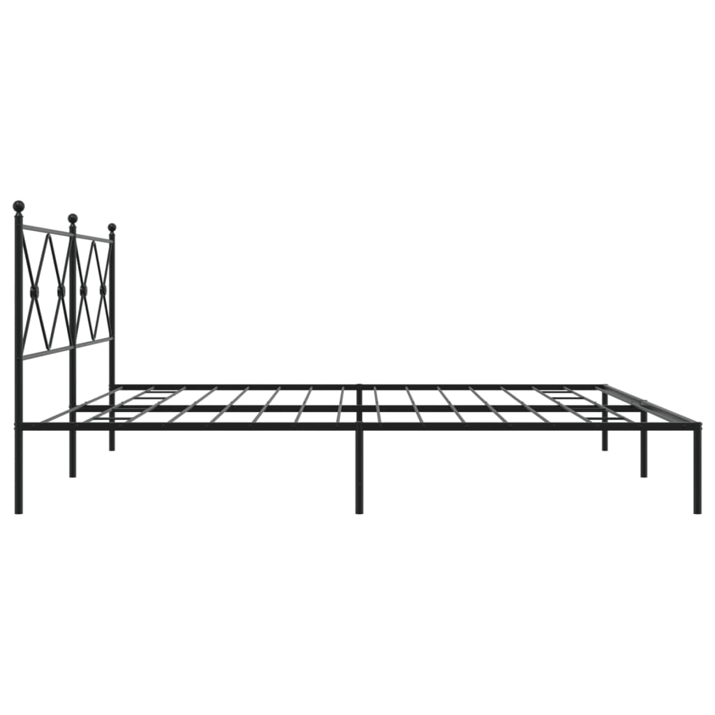 Bedframe met hoofdbord metaal zwart 193x203 cm is nu te koop bij PeponiXL, paradijselijk wonen!