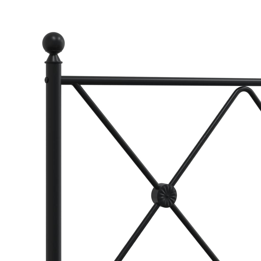 Bedframe met hoofdbord metaal zwart 200x200 cm is nu te koop bij PeponiXL, paradijselijk wonen!