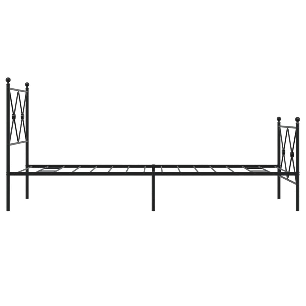 Bedframe met hoofd- en voeteneinde metaal zwart 80x200 cm is nu te koop bij PeponiXL, paradijselijk wonen!