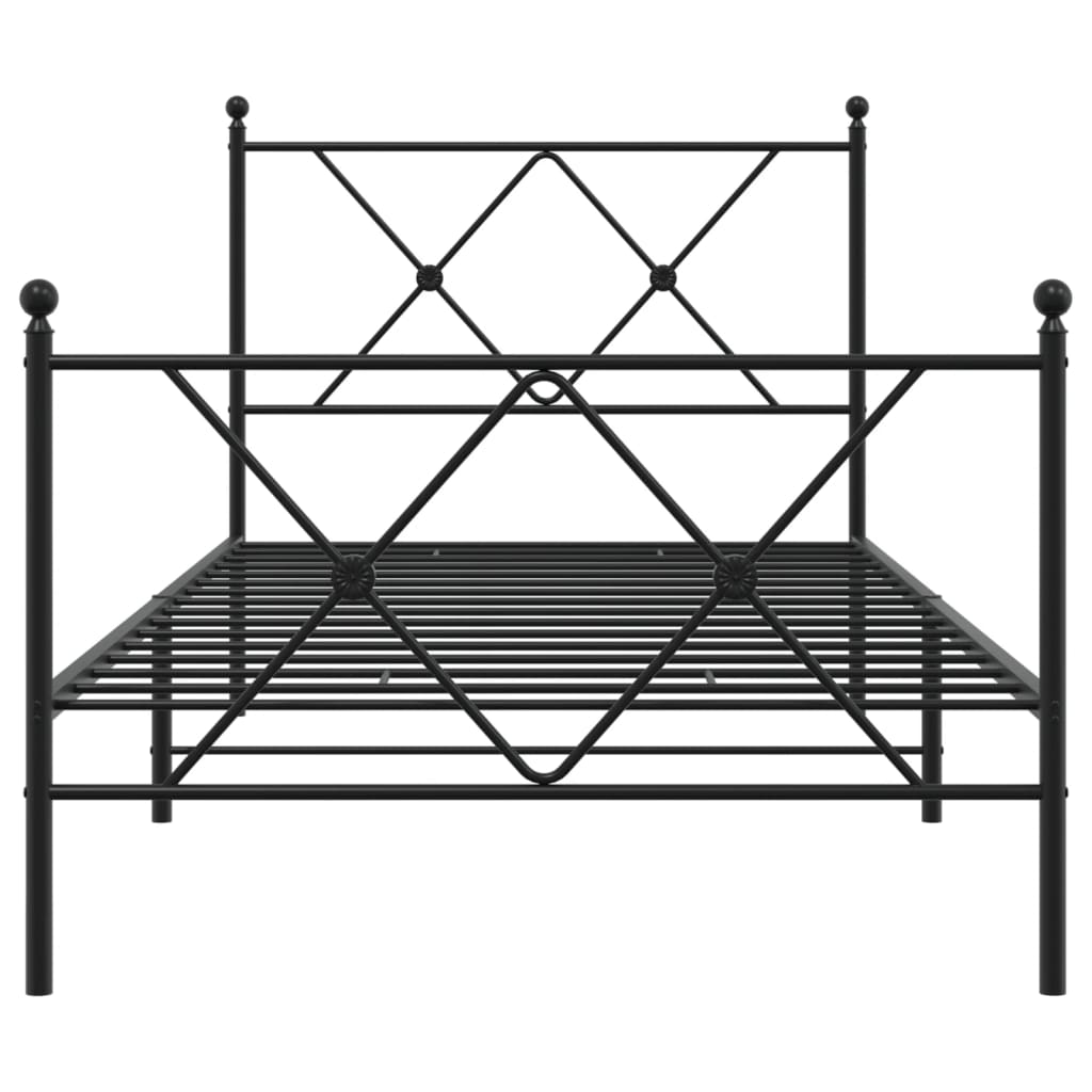 Bedframe met hoofd- en voeteneinde metaal zwart 90x190 cm is nu te koop bij PeponiXL, paradijselijk wonen!