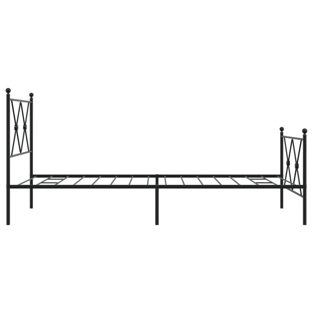 Bedframe met hoofd- en voeteneinde metaal zwart 90x190 cm is nu te koop bij PeponiXL, paradijselijk wonen!
