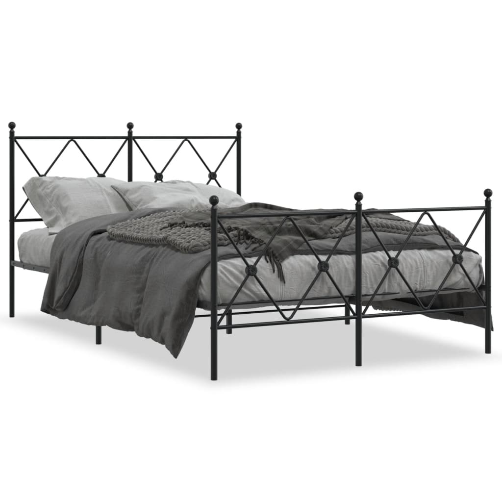 Bedframe met hoofd- en voeteneinde metaal zwart 120x190 cm is nu te koop bij PeponiXL, paradijselijk wonen!