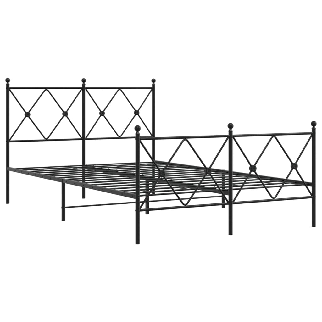 Bedframe met hoofd- en voeteneinde metaal zwart 120x190 cm is nu te koop bij PeponiXL, paradijselijk wonen!