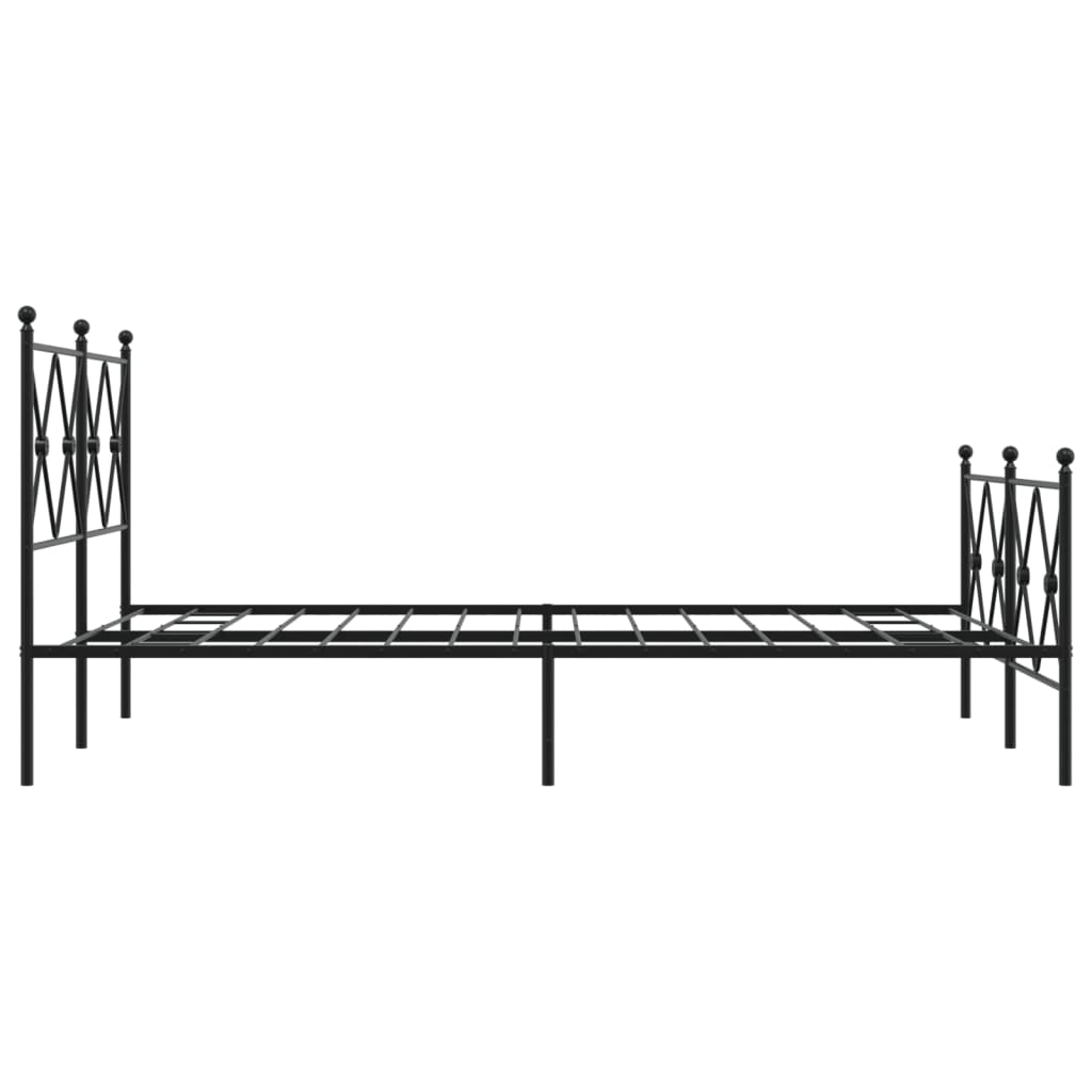 Bedframe met hoofd- en voeteneinde metaal zwart 120x190 cm is nu te koop bij PeponiXL, paradijselijk wonen!