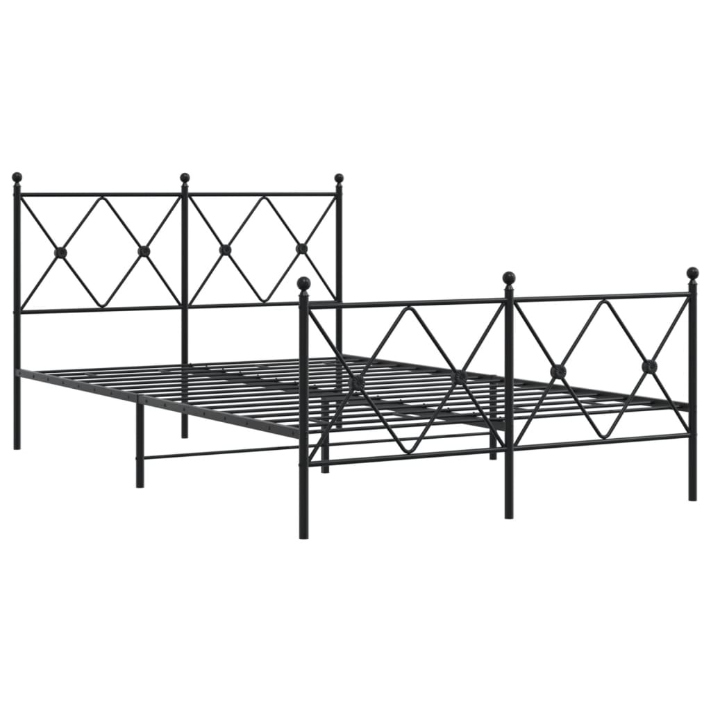 Bedframe met hoofd- en voeteneinde metaal zwart 120x200 cm is nu te koop bij PeponiXL, paradijselijk wonen!