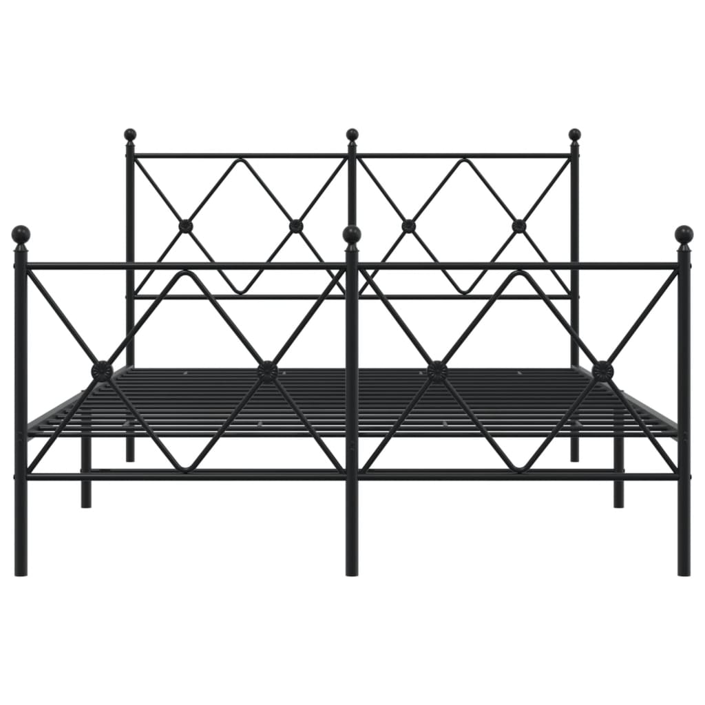 Bedframe met hoofd- en voeteneinde metaal zwart 120x200 cm is nu te koop bij PeponiXL, paradijselijk wonen!