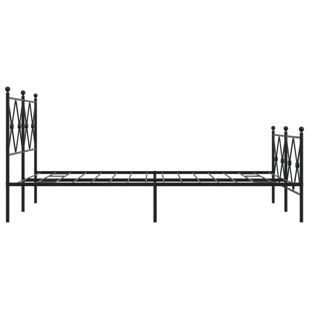 Bedframe met hoofd- en voeteneinde metaal zwart 120x200 cm is nu te koop bij PeponiXL, paradijselijk wonen!