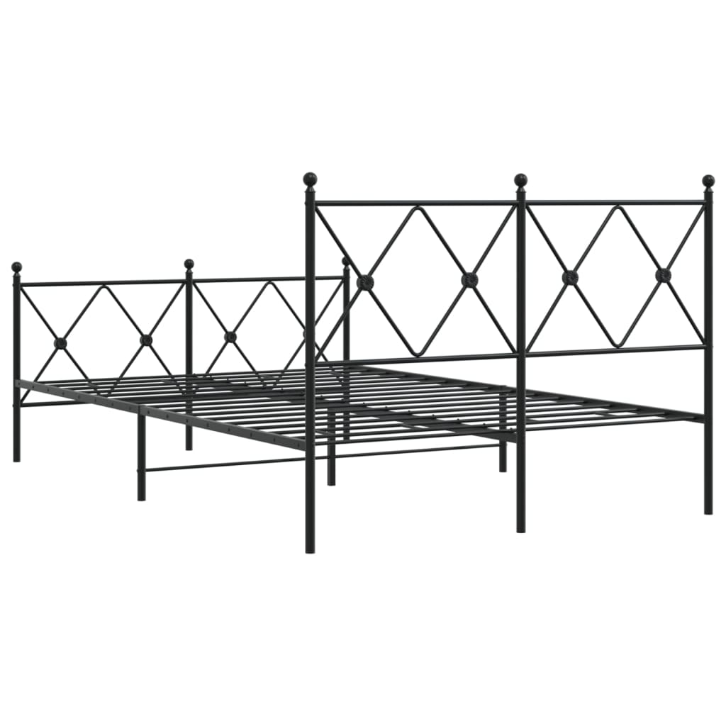 Bedframe met hoofd- en voeteneinde metaal zwart 120x200 cm is nu te koop bij PeponiXL, paradijselijk wonen!