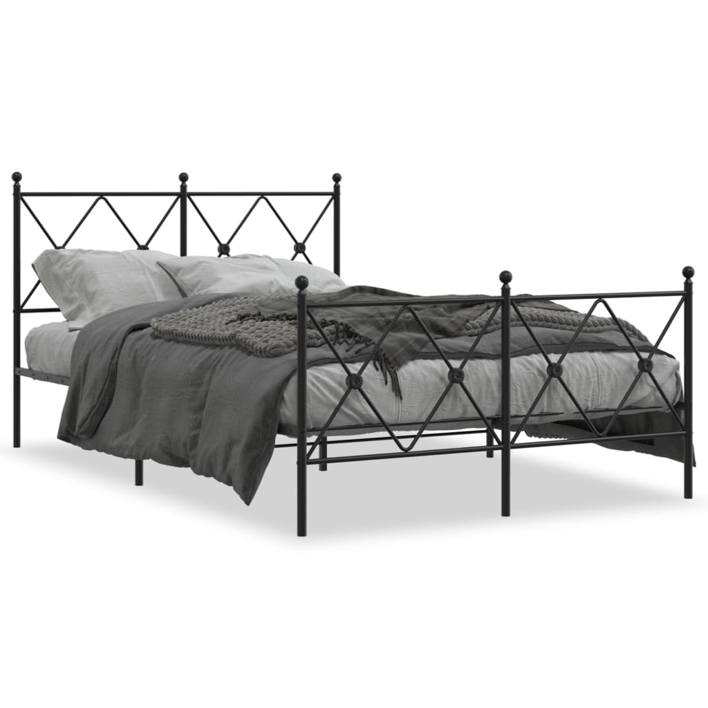 Bedframe met hoofd- en voeteneinde metaal zwart 120x200 cm is nu te koop bij PeponiXL, paradijselijk wonen!