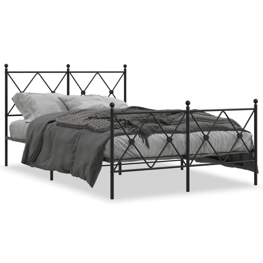 Bedframe met hoofd- en voeteneinde metaal zwart 120x200 cm is nu te koop bij PeponiXL, paradijselijk wonen!