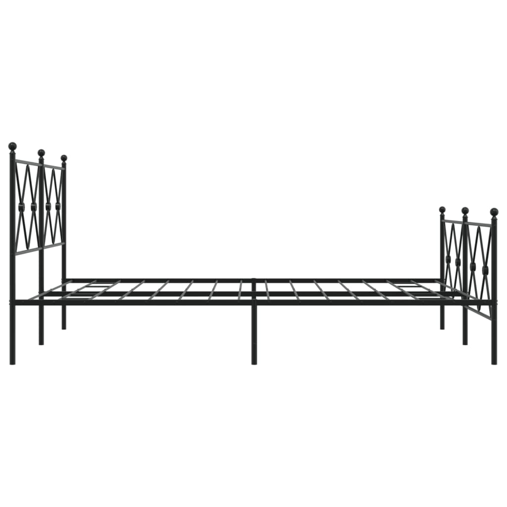 Bedframe met hoofd- en voeteneinde metaal zwart 137x190 cm is nu te koop bij PeponiXL, paradijselijk wonen!