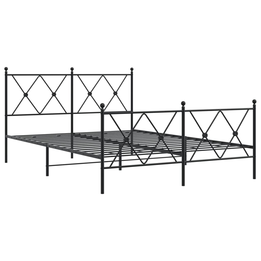 Bedframe met hoofd- en voeteneinde metaal zwart 140x190 cm is nu te koop bij PeponiXL, paradijselijk wonen!