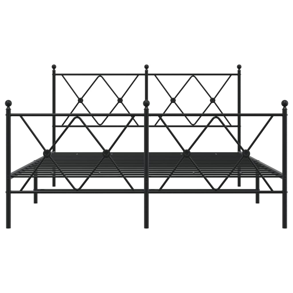 Bedframe met hoofd- en voeteneinde metaal zwart 140x190 cm is nu te koop bij PeponiXL, paradijselijk wonen!