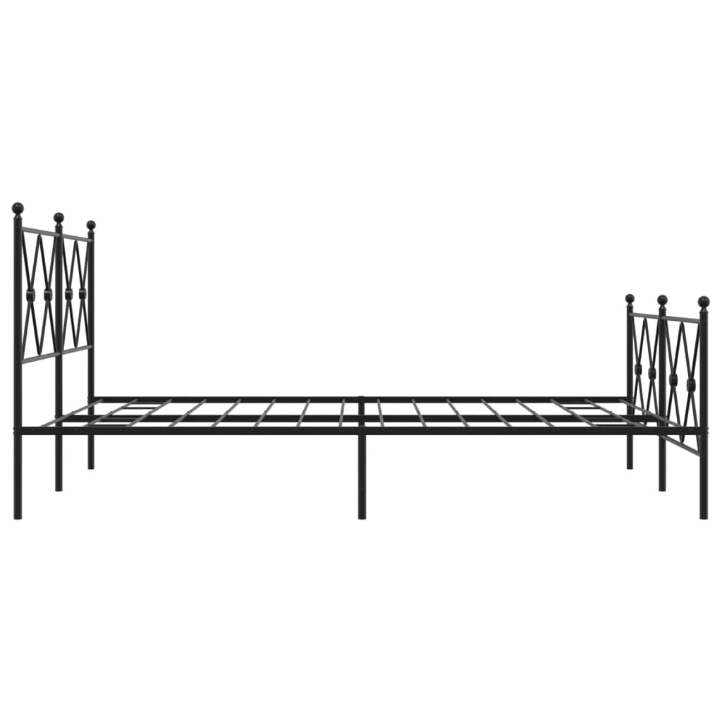 Bedframe met hoofd- en voeteneinde metaal zwart 140x190 cm is nu te koop bij PeponiXL, paradijselijk wonen!