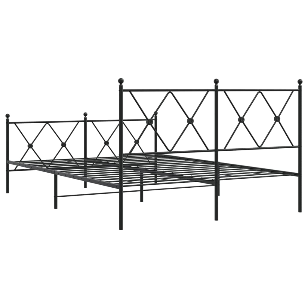 Bedframe met hoofd- en voeteneinde metaal zwart 140x190 cm is nu te koop bij PeponiXL, paradijselijk wonen!