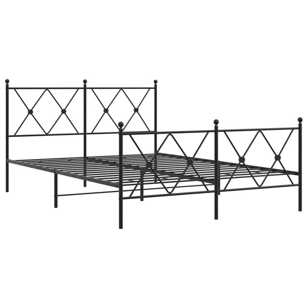 Bedframe met hoofd- en voeteneinde metaal zwart 140x200 cm is nu te koop bij PeponiXL, paradijselijk wonen!