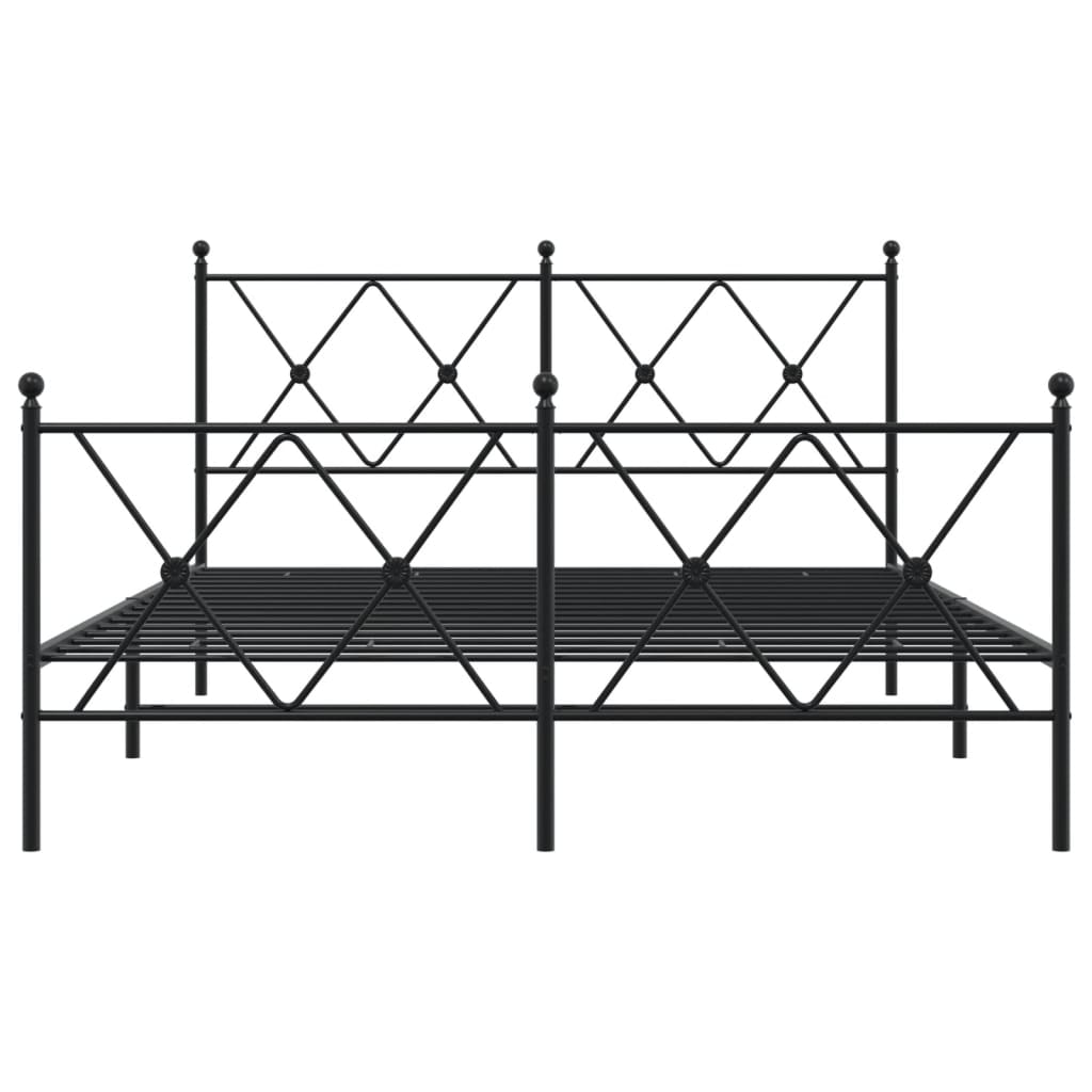 Bedframe met hoofd- en voeteneinde metaal zwart 140x200 cm is nu te koop bij PeponiXL, paradijselijk wonen!