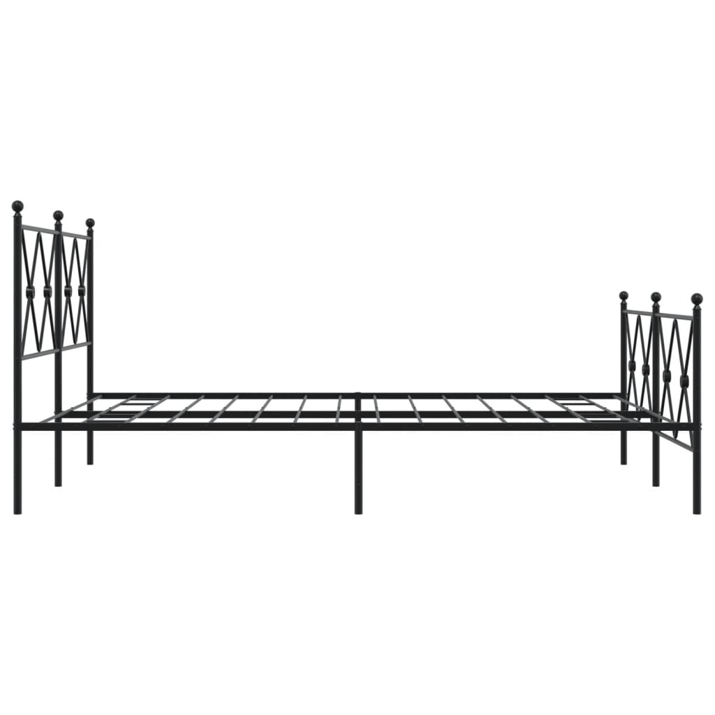Bedframe met hoofd- en voeteneinde metaal zwart 140x200 cm is nu te koop bij PeponiXL, paradijselijk wonen!