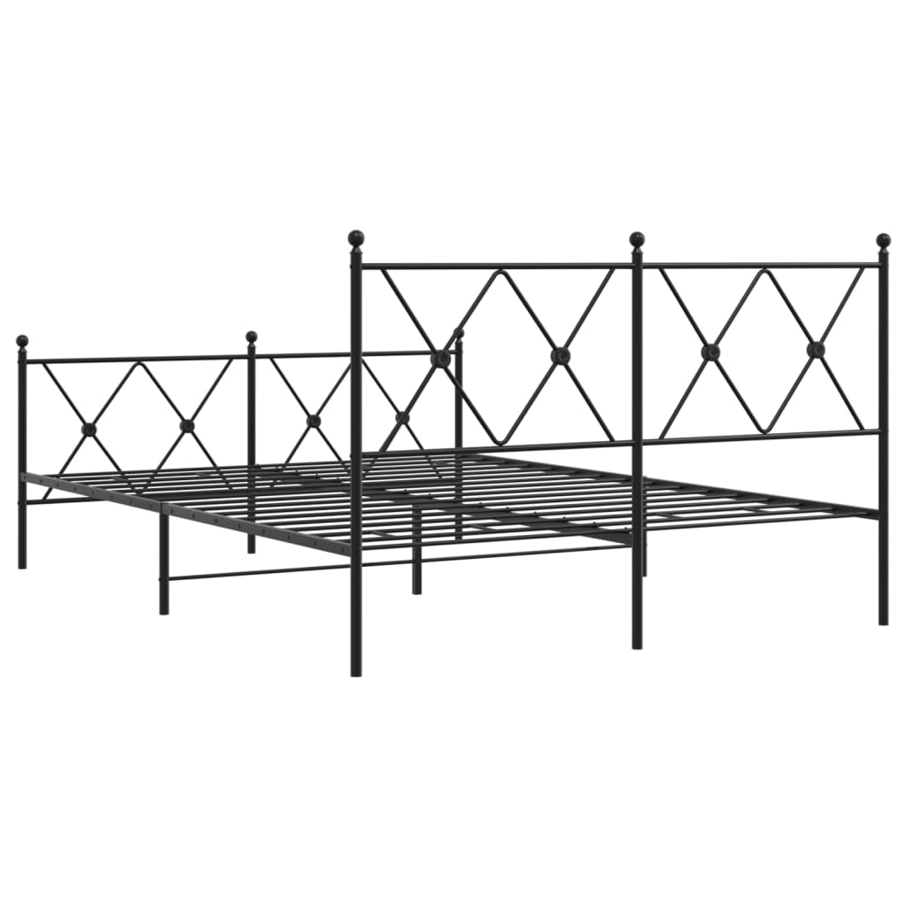 Bedframe met hoofd- en voeteneinde metaal zwart 140x200 cm is nu te koop bij PeponiXL, paradijselijk wonen!
