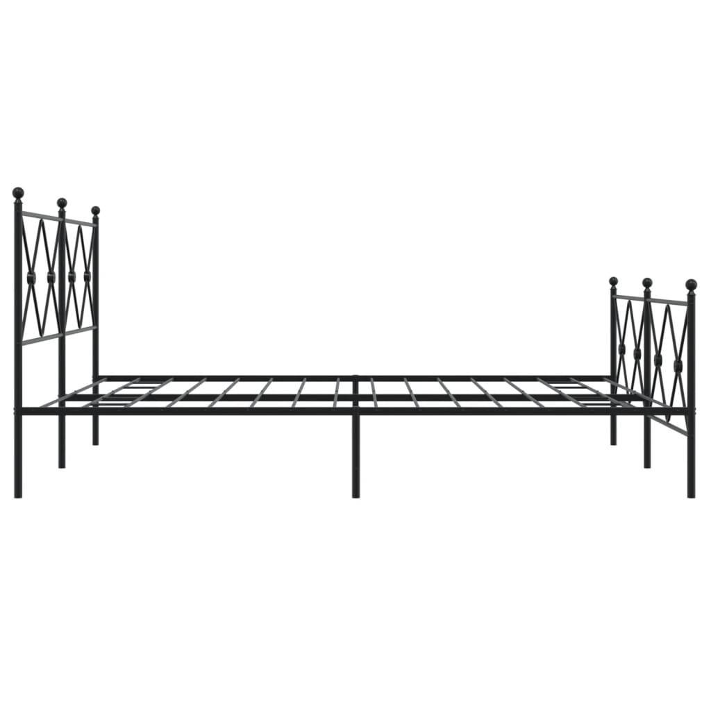 Bedframe met hoofd- en voeteneinde metaal zwart 150x200 cm is nu te koop bij PeponiXL, paradijselijk wonen!