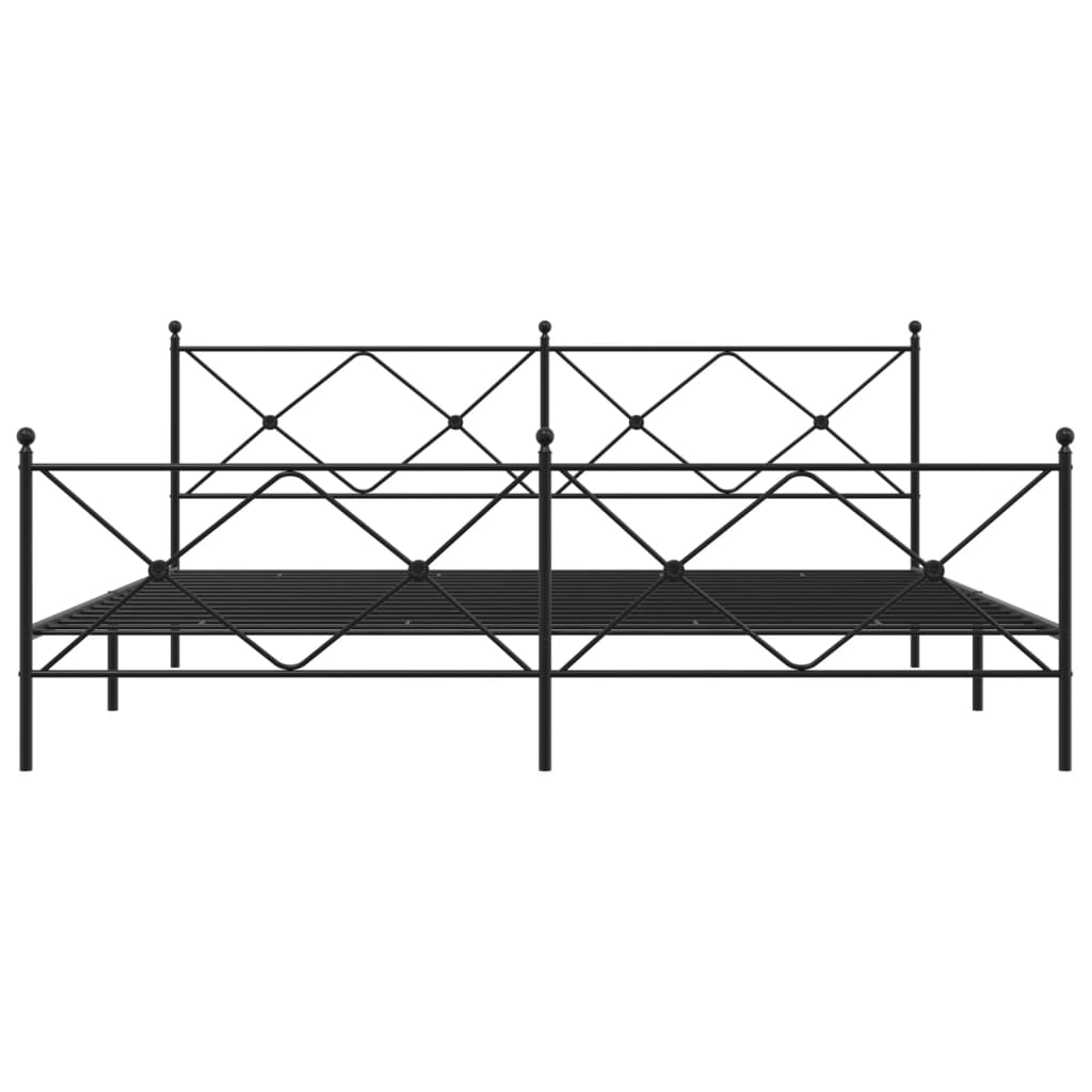 Bedframe met hoofd- en voeteneinde metaal zwart 193x203 cm is nu te koop bij PeponiXL, paradijselijk wonen!