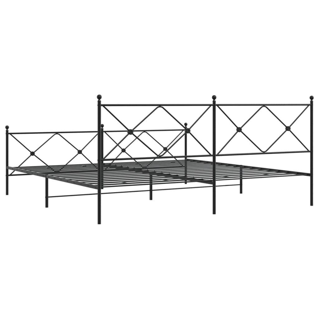 Bedframe met hoofd- en voeteneinde metaal zwart 193x203 cm is nu te koop bij PeponiXL, paradijselijk wonen!
