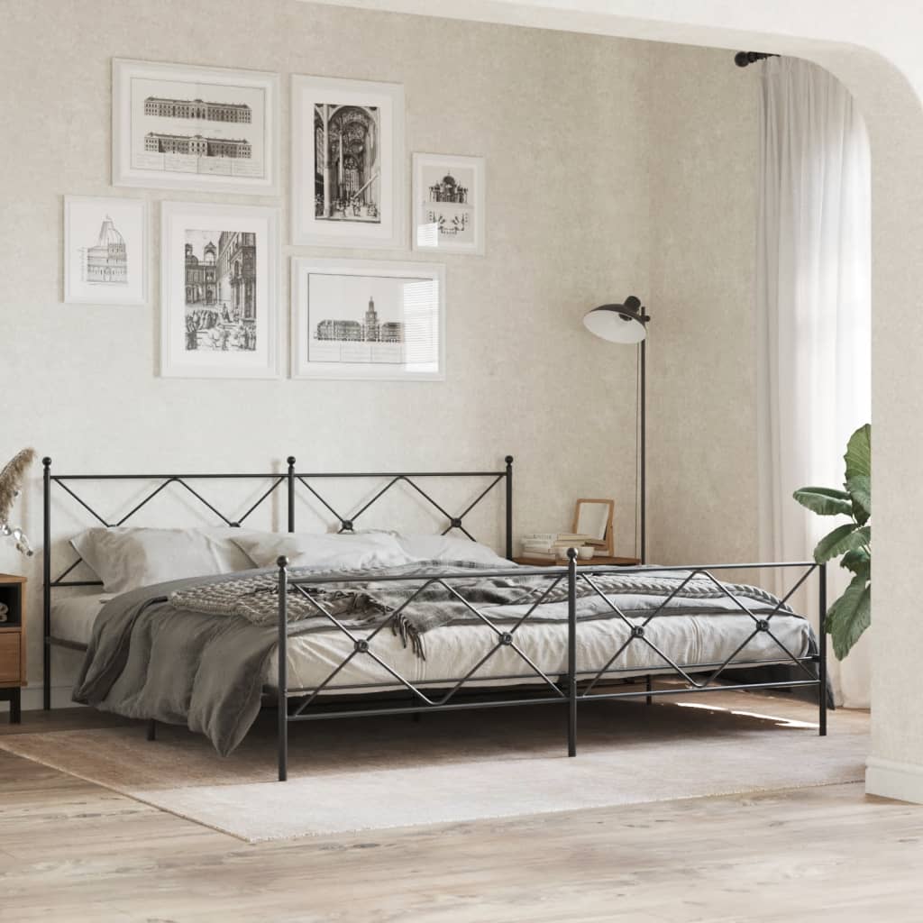 Vervangend hoofdbord 193 cm metaal zwart is nu te koop bij PeponiXL, paradijselijk wonen!
