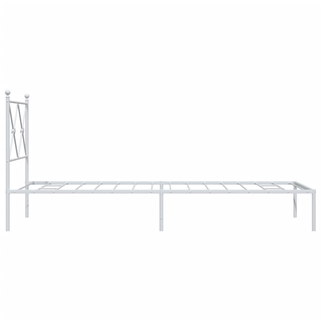 Bedframe met hoofdbord metaal wit 80x200 cm is nu te koop bij PeponiXL, paradijselijk wonen!