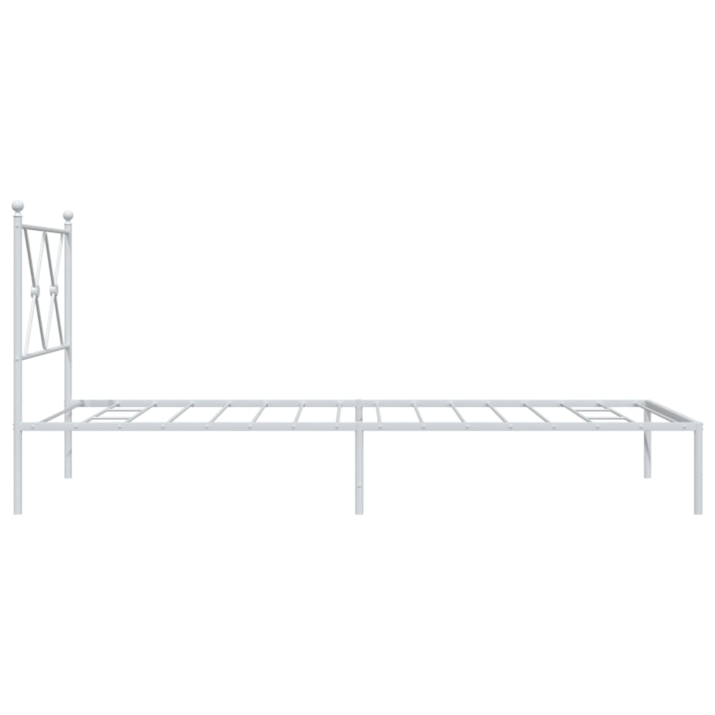 Bedframe met hoofdbord metaal wit 90x190 cm is nu te koop bij PeponiXL, paradijselijk wonen!