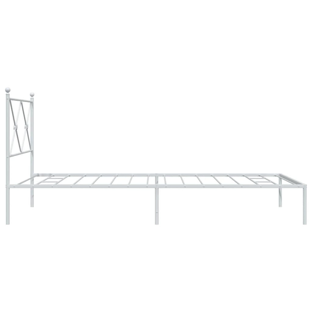 Bedframe met hoofdbord metaal wit 100x190 cm is nu te koop bij PeponiXL, paradijselijk wonen!